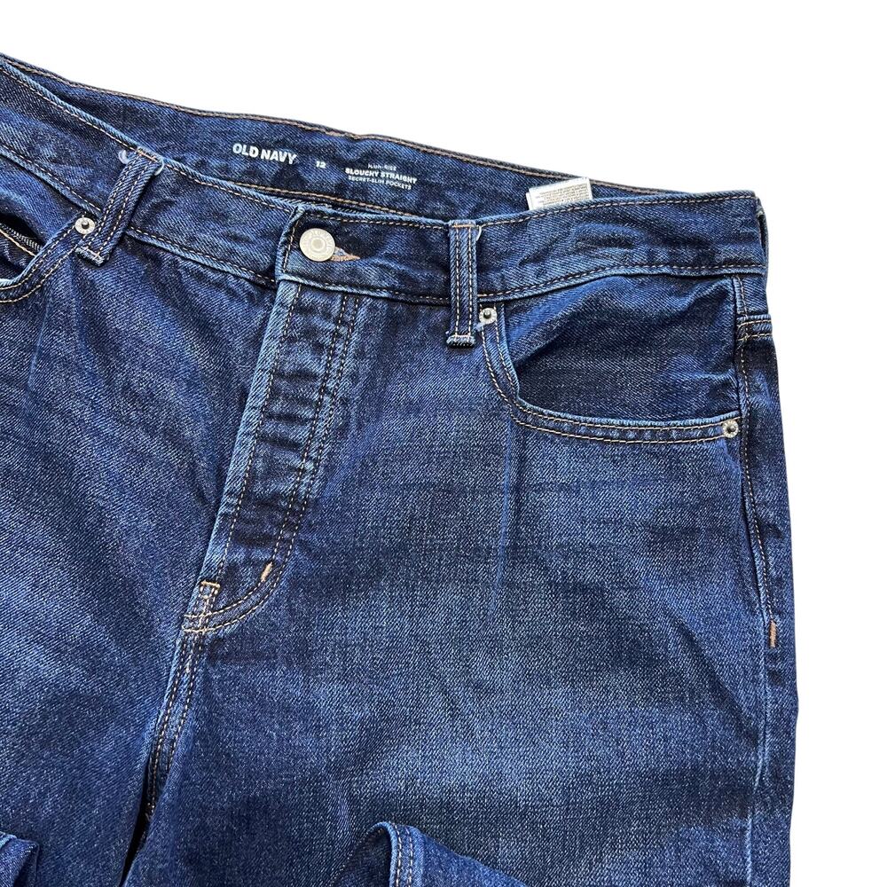 Old Navy High Rise Slouchy Straight Dark Wash Jeans Size 12